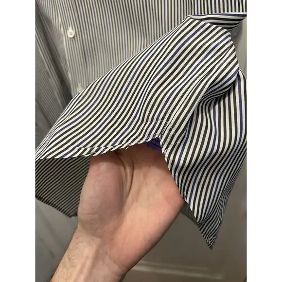 Men’s Ralph Lauren Purple Label Dress Shirt Size 17.5-35 Striped French Cuff
